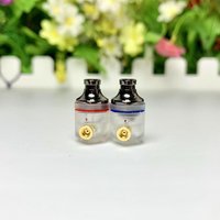DIY MMCX In-Ear Earphones Acrylic Semi-Transparent Shell HiFi 10mm Dynamic Driver Heavy Bass Clear Sound Red-Blue Color