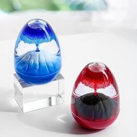 Eggshell Volcanic Eruption, Floating Sand Volcanic Eruption Ornament, Acrylic Crystal Liquid Hourglass Timer Ornament.