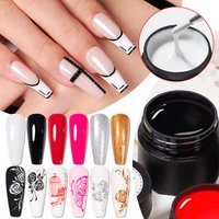 AWStorG 5g 4 In 1 No Wipe Painting Gel Varnish No Flowing Black White Color Painting Liner Nail Art Glitter UV Gel Top Coat Man