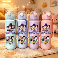 3D Printed Pattern Water Bottle Cute & Girly, Fade-Resistant, Vibrant Colors, Leak-Proof, Portable, High-Aesthetic Straw Cup