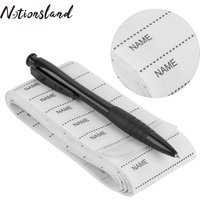 200Pcs Name Labels Writable Iron On Clothing Labels Washable White Sewing Woven Custom Name Cloth Stickers for School Camp