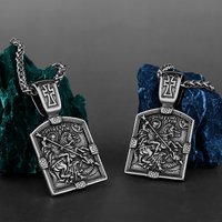 Christian Warrior Saint George Cross Pendant Men Women Religion Faith Bless Necklace Handmade Stainless Steel Jewelry Gift