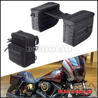 Motorcycle Club Style Essential Saddlebag Escape Bags & Thug Style T-bar Handlebar Bag For Harley Dyna Sportster Custom Classic