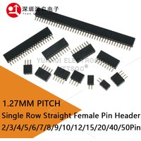 1,27 mm 1,27 Pin Header Einreihige Buchse Abtrünniger Leiterplattenanschluss Pinheader 1*3/4/5/6/8/10/12-40p Kunststoffhöhe 4,3 mm