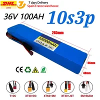 36V 100Ah 18650 wiederaufladbarer Lithium-Akku 10S3P 1000W mit BMS für Fahrrad- und Roller-Akkupack + Ladegerät