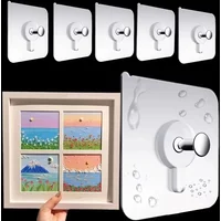 10/20/30pcs Self-Adhesive Hook Strong Adhesive Picture Frame Nails Hooks Transparent Seamless Wall Hangers Hanging Clock