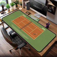 Tennis Court Design Gaming Mouse Pad, Large Thick Lock-Edge Desk Mat, HD Print Non-Slip Rubber Base, Smooth & Durable
