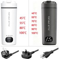 4 6 Gear EU UK US Plug 220V 110V Electric Heating Bottle Hot Water Keep Warm Cup LED Display Mini Kettle Leakproof Portable