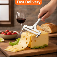 1/2PCS Premium Stainless Steel Cheese Slicer With Wire Adjustable Thickness Cheese Butter Cutter For Effortless Cutting Cheese