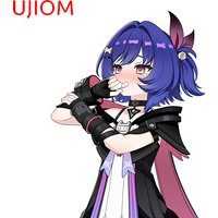 UJIOM Prune Genshin Impact Cry Girl Graffiti Wall Sticker Delicate Eye Catching Scratch Proof Vinly Decal Refrigerator Decor