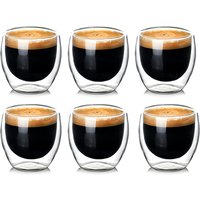 2-6PCS 80ml Double-layer Insulated Glass Cup High Borosilicate Glass Coffee Milk Mug Tea Cup Restaurant Household Drinkware Gift
