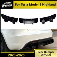Rear Bumper Diffuser For Tesla Model 3 Highland 2023+ Lip PP Lower Spoiler Blade Wind Knife Splitter Plate Refit Body Kit