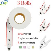 3 Rolls/Pack Take a Number Tickets 2-3 Digit Turn O Matic for K-T Ticket Dispenser 2000 Labels/Roll for Counter Queuing System