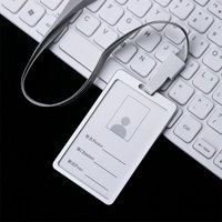 Aluminum Pocket Credit ID Card Badge Tag Holder Pass Case w/ Neck Strap Lanyard