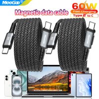 MeeGooPD 60W Fast Charger Cable Magnetic Suction Anti Winding Type C C to C Cable Fast Charge Cord Wire For Samsung Huawei Xiaom