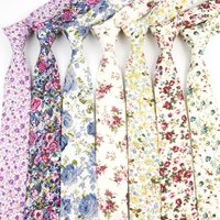 New Design Floral Tie For Men Skinny Narrow 6cm Handmade Cotton Paisley Flower Necktie Wedding Party Suit Shirt Cravat Accessory