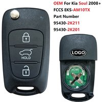 CN051147 OEM PN 95430-2K211 For Kia Soul 2008+ Flip Remote 3 Buttons SEKS-AM10TX 433MHz 95430-2K201