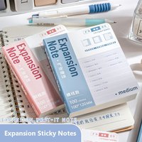 100PCS/Set Simple Self-Adhesive Expansion Sticky Notes Sticky Tearable Memo Pads Extensible Sticky Labels Sticker School Office