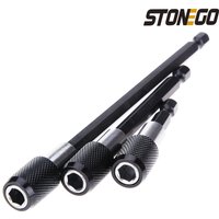 STONEGO 1PC/3PCS 1/4 Inch Quick Hex Shank Release Magnetic Electric Screwdriver Extension Bit Holder 60/100/150mm Extension Rod