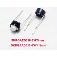 10/20/50/100PCS SKRGAED010 ALPS Tact Switch White Black Touch Switch 6*6*5mm 6x6x4.3mm DIP Tactile Push Button Micro Switch