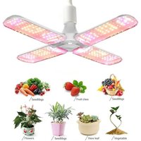 48W Fan Leaf Foldable LED Grow Light Full Spectrum E27 Plant Growing Light Phytolamp Bulb Indoor Plants Flower Seedling