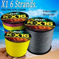 16 Strands Braided Fishing Line X16 Super Strong 25/40/80/100/125/140/161/200LBS HollowCore 100-1000M Multifilament 11.3-91kg
