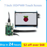 Portable 1024x600 HD Display 7 Inch TFT LCD Touch Screen Panel Mini PC HDMI Monitor USB No Driver Support Raspberry Pi