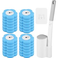 Disposable Toilet Brush Set Wall Mounted with Replaceable Sponge Refills Cleaner Hygienic Bathroom Cleaning Tool