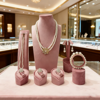 2026 New Design DIY Jewelry Display Stand - Pink Velvet or Black White Leather Options - Ring Necklace Bracelet Earring Rack