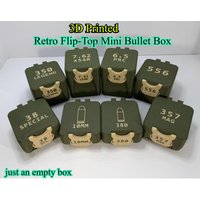 10mm/380/5.56/.223/6.5 PRC/357 MAG Flip-Top Mini Bullet Storage Box Suitable Different Calibers 3D Printed Portable Bullet Box