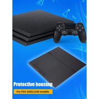 Plastic Full Housing Shell Case Cover Case Shell Plastic Black Bottom Housing Shell for PS4 Slim/PS4 Pro Front Bottom Shell