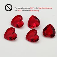 20Pcs Heart Shaped Glass Elegant Decorative Ornaments for Wedding Home Bridal Shower Red Romantic Centerpiece Accent