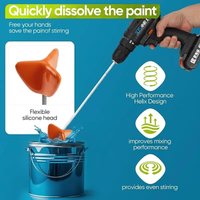 Easy-To-Clean Silicone Drill-Type Stirrer. Non-Stick Multi-Material Stirrer Paddle. Flexible Silicone Stir Head for Use in Paint