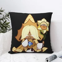 Pure Vanilla Cookie Pillowcase Polyester Cushion Cover Gift Cookie Run Kingdom Pillow Case Cover Home Square 45X45cm