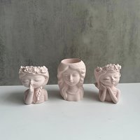 DIY Clay Mold Set: Flower Girl Wreath, Floral Arrangement, and Vase Ornaments.Suitable for making resin,plaster,and wax