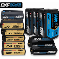 DXF 2S 7.6V 5mm Bullet Graphene 9200mah 8000mah 7200mah 8400mah 10000mah Lipo Battery Competition Short-Pack for RC 1/10 Car