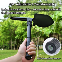 Multifunction Folding Shovel Steel Camping Spade Portable Outdoor Garden Digging Tool for Yard Planting Survival Use