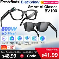 【World premiere】Blackview BV100 AI Smart glasses 800W Pixels 2K HD camera Bluetooth Call Voice Assistant Smart Glasses