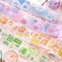 Mr. Paper Light Salt Symphony PET Tape 200cm - Silk-Finish Die-Cut Craft, Fresh Salt Style Journal Decor, Foundation DIY Collage