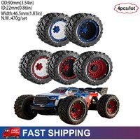 4PCS RC Monster Truck High Grip Big Tires Wheels for 1/14 1/16 Traxxas Summit E-REV Arrma Kraton MJX HBX SucceXuan Upgrade Parts