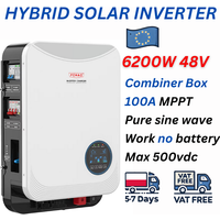 Fchao 4.2KW/6.2KW 24V/48VDC Off Grid Hybrid Solar Pure sine wave Inverter 100A MPPT with Breaker Combiner Box No Battery Working