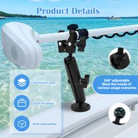 Trolling Motor Stabilizer Mount Support 360° Adjustable Tough-Claw Boat Trolling Motor Shaft Reduces Bounce Fits to 0.6" to 2"