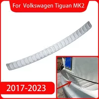 For VW Volkswagen Tiguan MK2 Rear Bumper Protector Sill Trunk Tread Plate Trim 2017 2018 2019 2020 2021 2022 2023 Car Styling