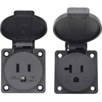 Black 125V 15A 20A IP44 CE America Japan Multifunction Outdoor US Industry Waterproof AC Outlet Power Wired Receptacle Socket