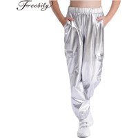 Kids Boys Girls Shiny Metallic Pants Joggers Sweatpants Jazz Hip-hop Dance Pants Street Dance Costumes Cargo Pants