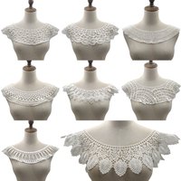 White Embroidery Lace Neckline DIY Fake Collar Slim Clothes Sewing Applique Ruffles Edge Neckline Handmade High Qulaity Fabric