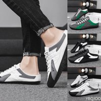 2025 Spring and Autumn Fashion New Versatile Trendy Men's Flat Flat Shoes with Anti Slip Soft Bottom Half Dragged Men's Shoes
