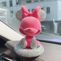 Trendy Diamond Rhinestones Crystal Cartoon Cute Doll Car Interior Decoration Ornaments Car Panel Dashboard Ornament Accessories