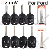 Car Key Case Housing for Ford Explorer Ranger Edge Expedition Mustang Escape Taurus for Mazda Uncut HU101 FO38 Blade Replace Fob