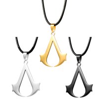 Fashion Classic Movie Assassin Necklace Chopped Stainless Steel Pendant Leather Necklace fans Jewelry Gifts Dropshipping